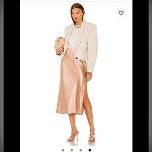 L'Academie , size s TABITHA SKIRT beige satin